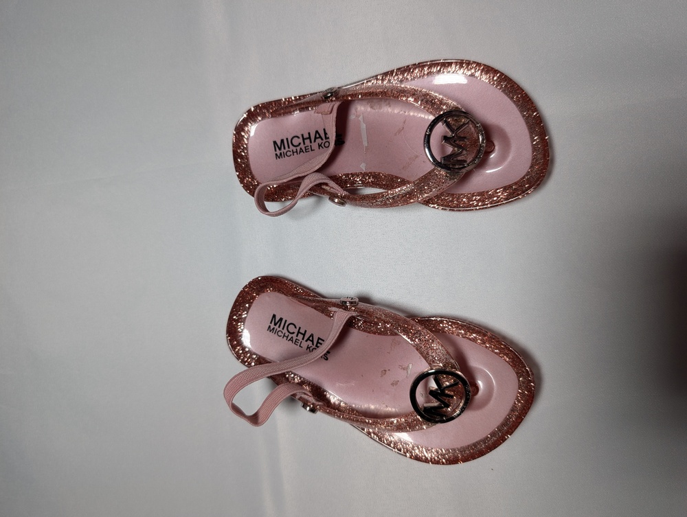 Michael Michael Kors Pink Glitter Jelly Sandals (Kids)